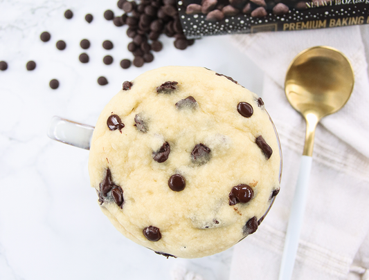 Chocolate Chip Mug Cake from the top