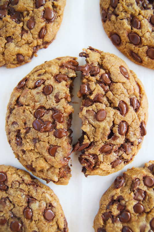 Gooey pumpkin chocolate chip cookie.