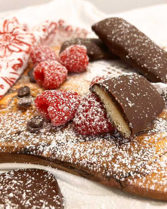 Cookie Butter Crunch Cookies served with rapsberries