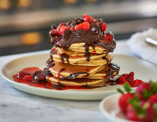 chocolate strawberry buttermilk pancakes
