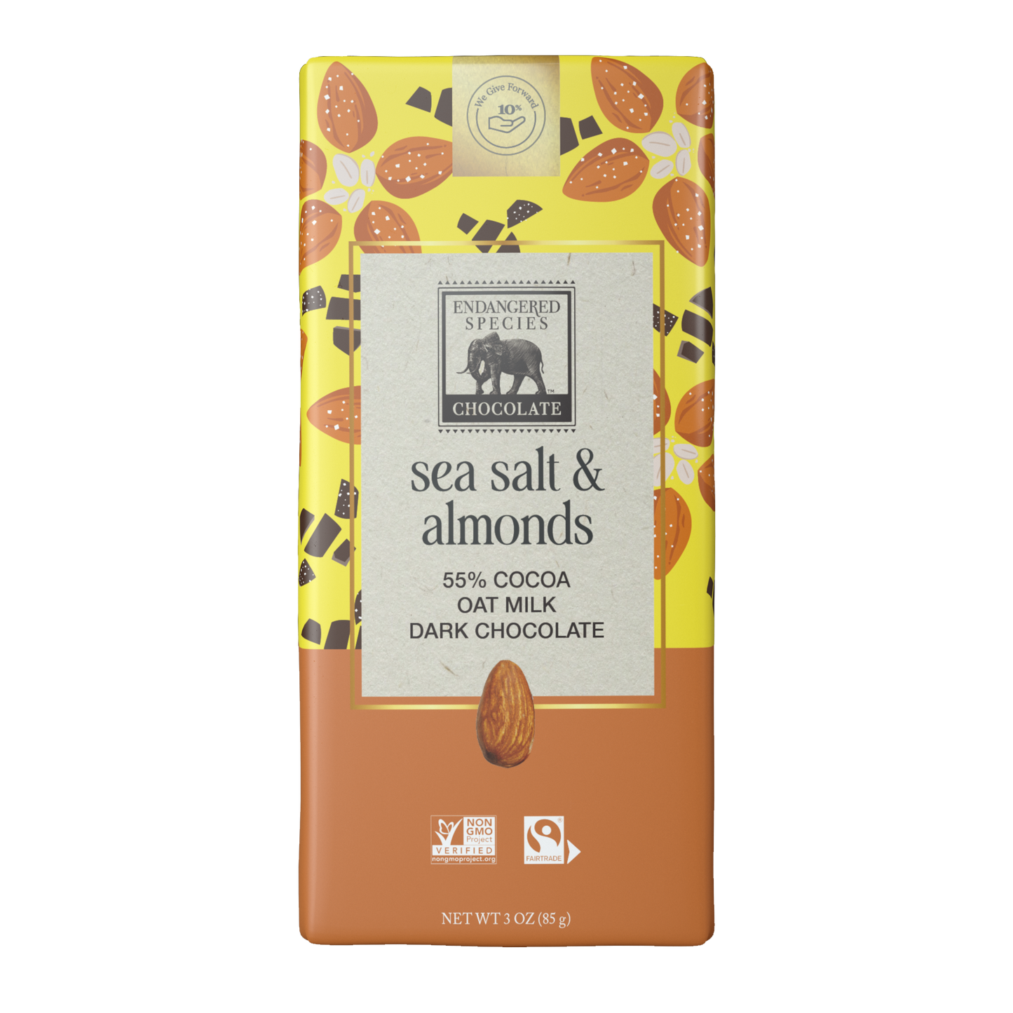 Oat Milk Dark Chocolate with Sea Salt & Almonds (55% cocoa)