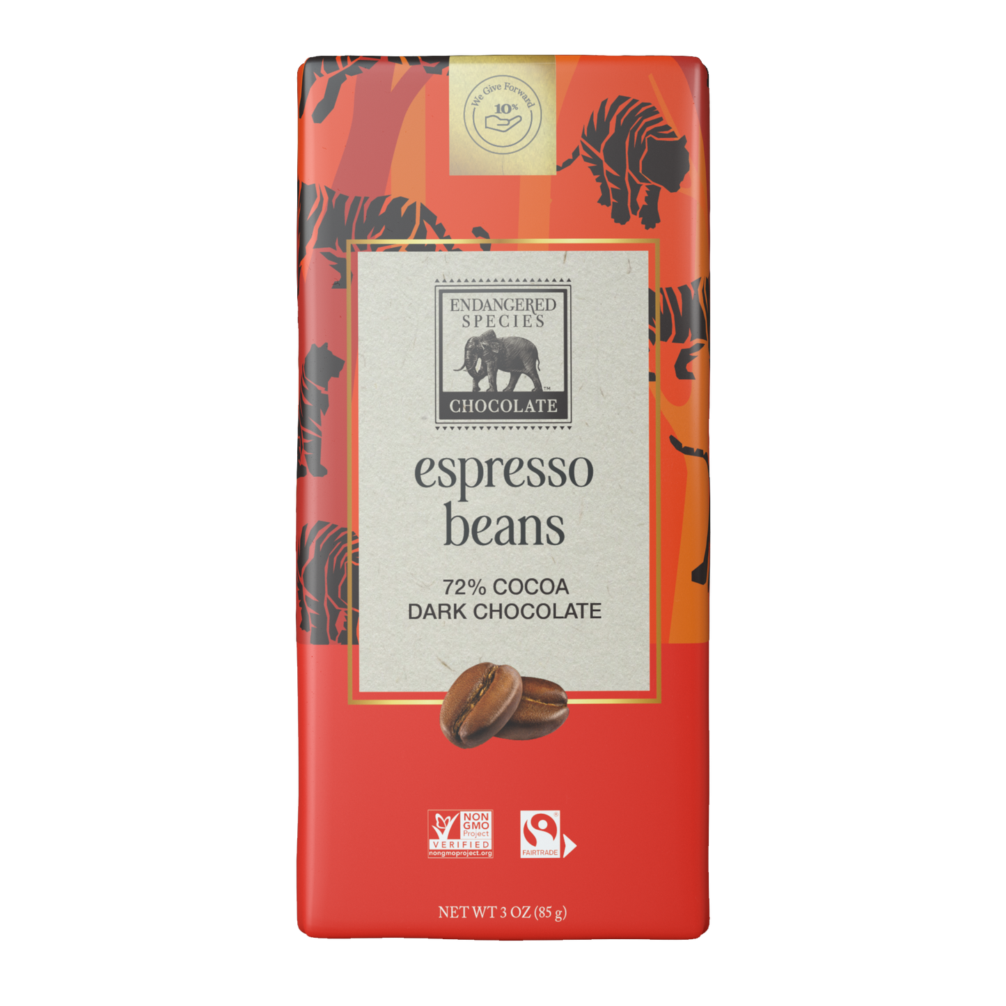 espresso beans + 72% dark chocolate