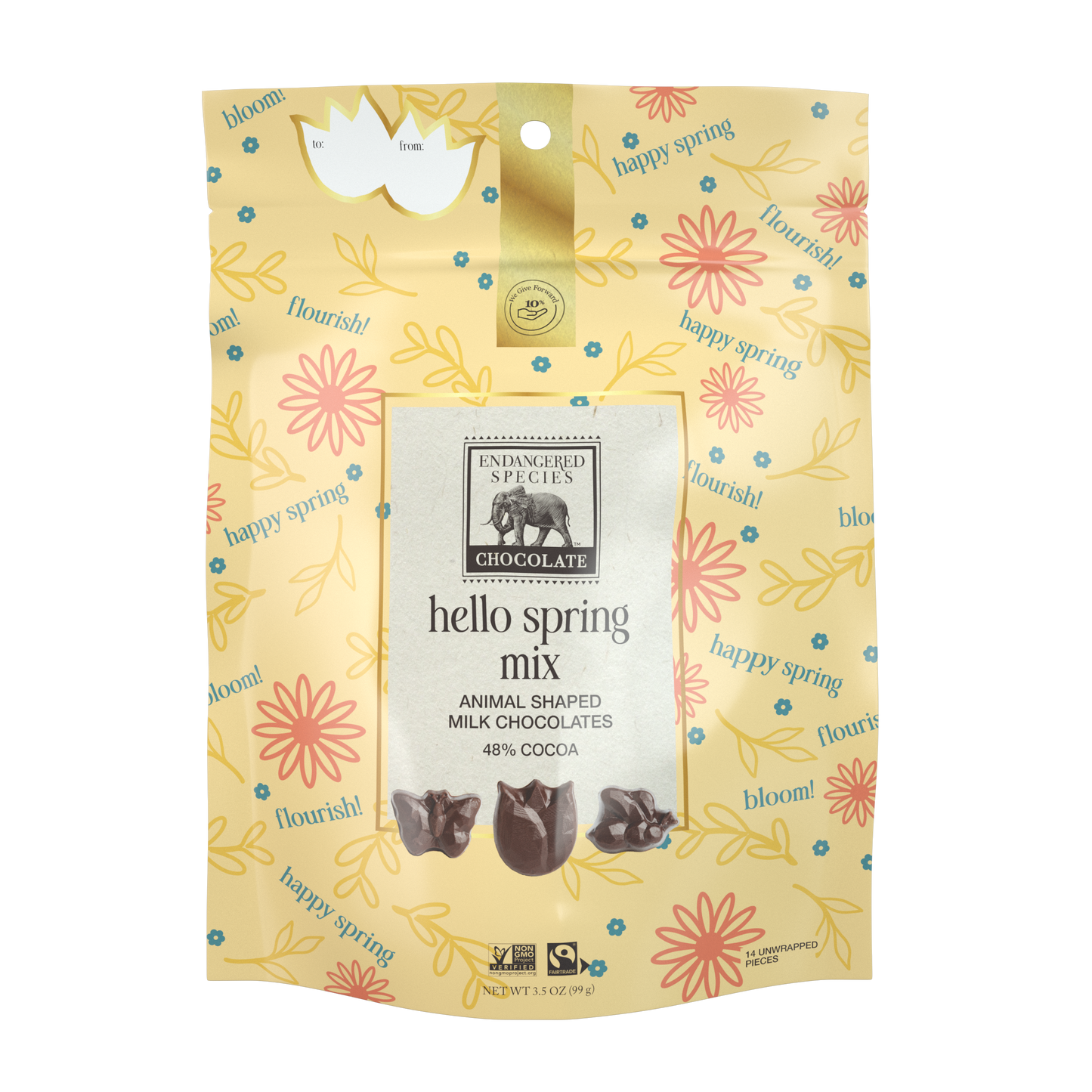 hello spring mix - animal shaped milk chocolates 48%