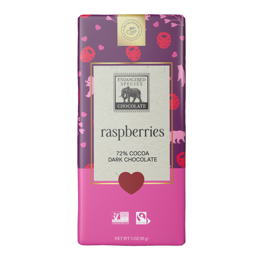 raspberries + 72% dark chocolate - Valentine's Day Limited Addition